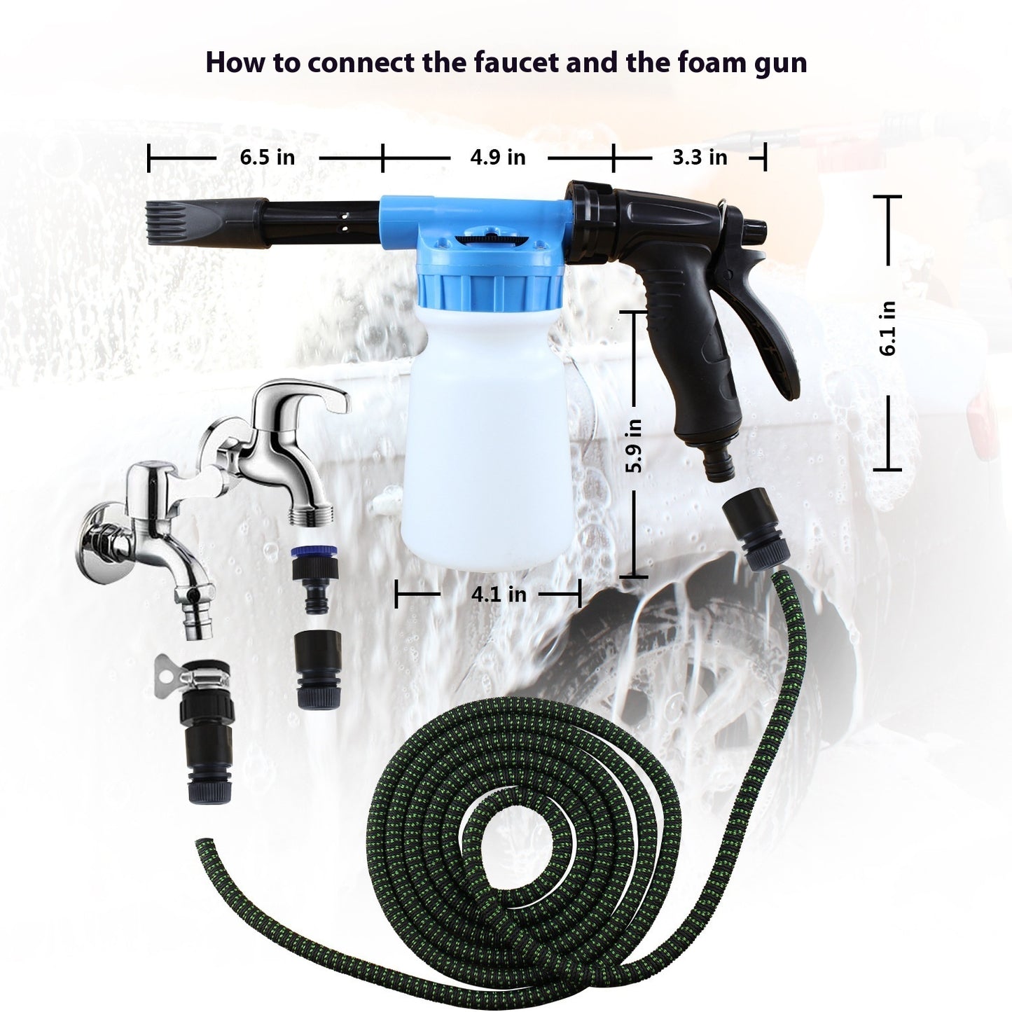Low-Pressure Bubble Watering Can with Water Gun