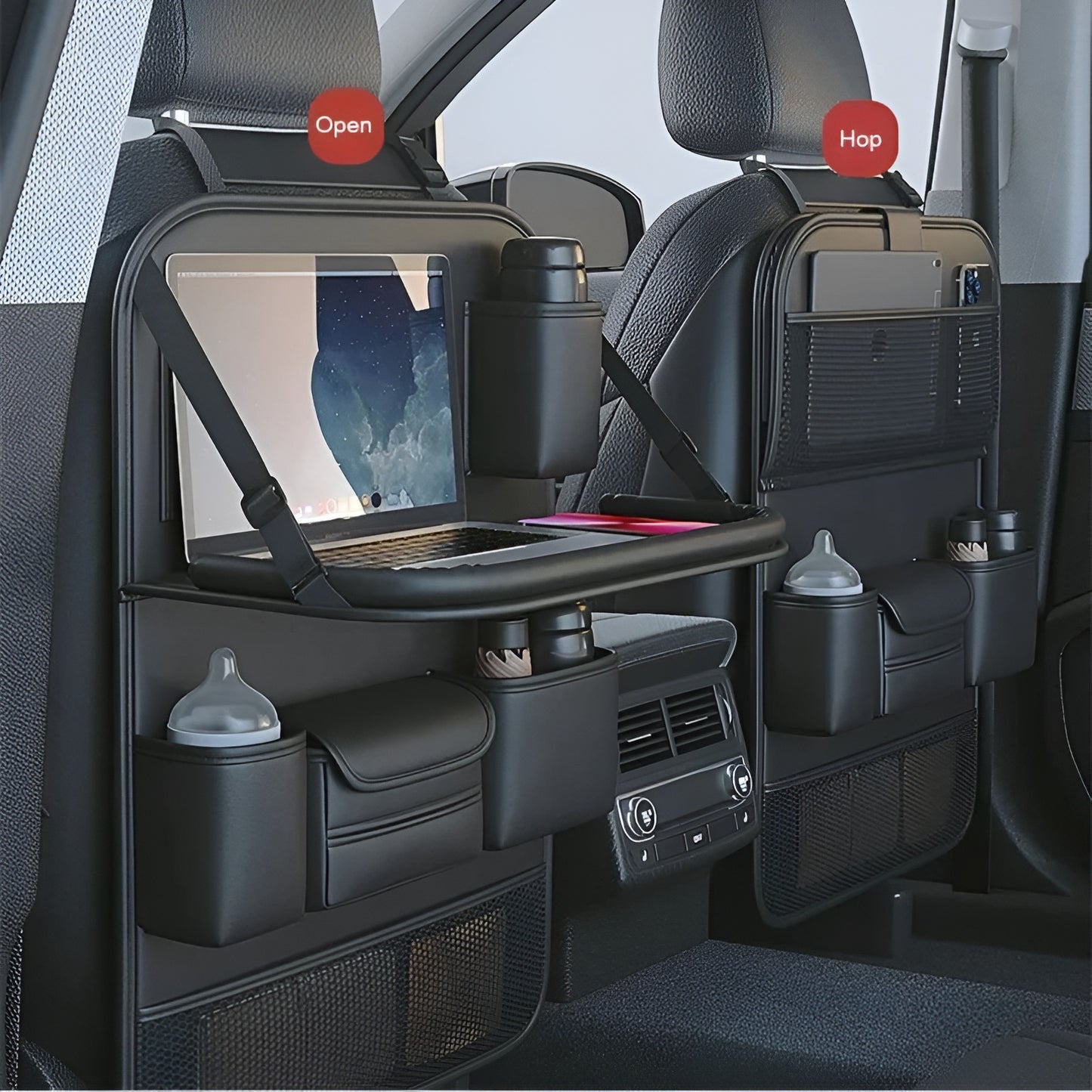 Car Seat Storage Bag with Foldable Table Tray