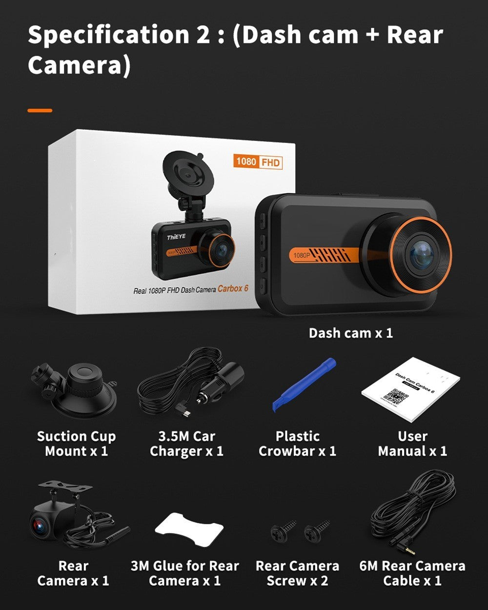 ThiEYE Dual Lens Dash Cam