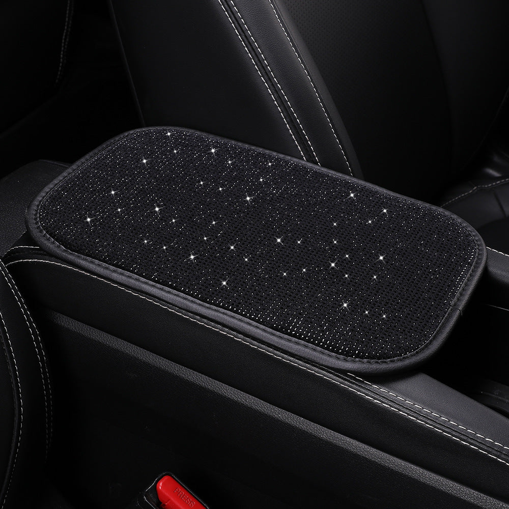 Diamond Rhinestone Steering Wheel Cover (Black, 37–38cm)