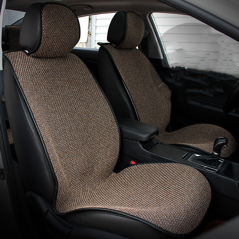 Four Seasons Car Cushion Set – Flax Comfort with Neck & Waist Support