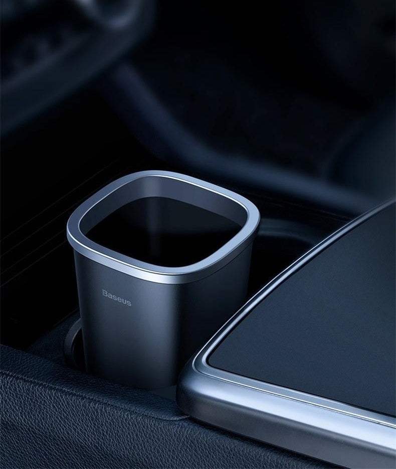 Mini Square Car Trash Can – ABS/PC, Dust-Free Design