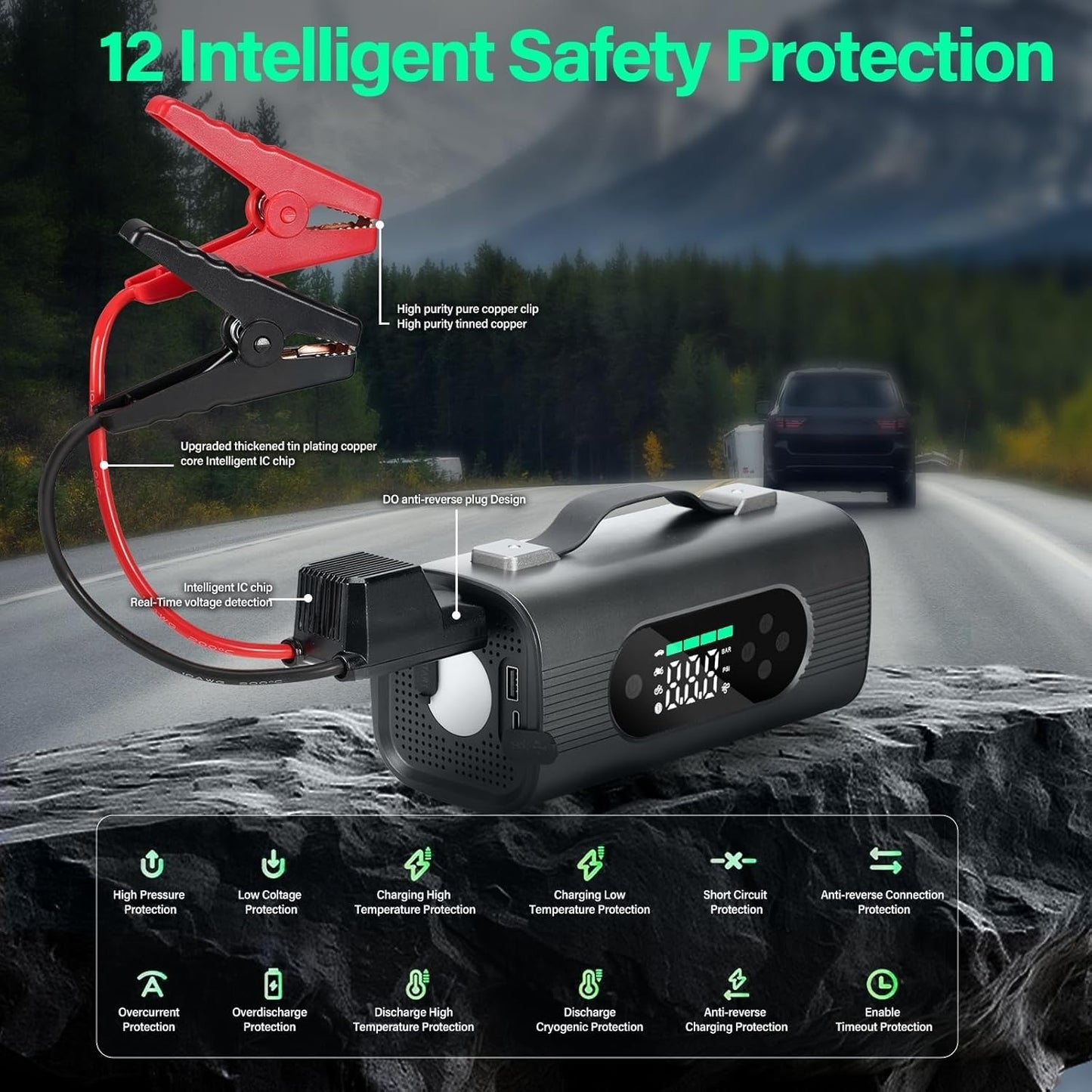 All-in-One 8-in-1 Portable Jump Starter and Emergency Power Kit