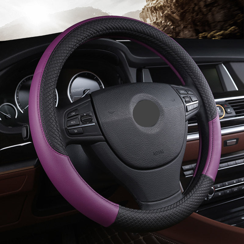 Universal Microfiber Leather Steering Wheel Cover (38cm)