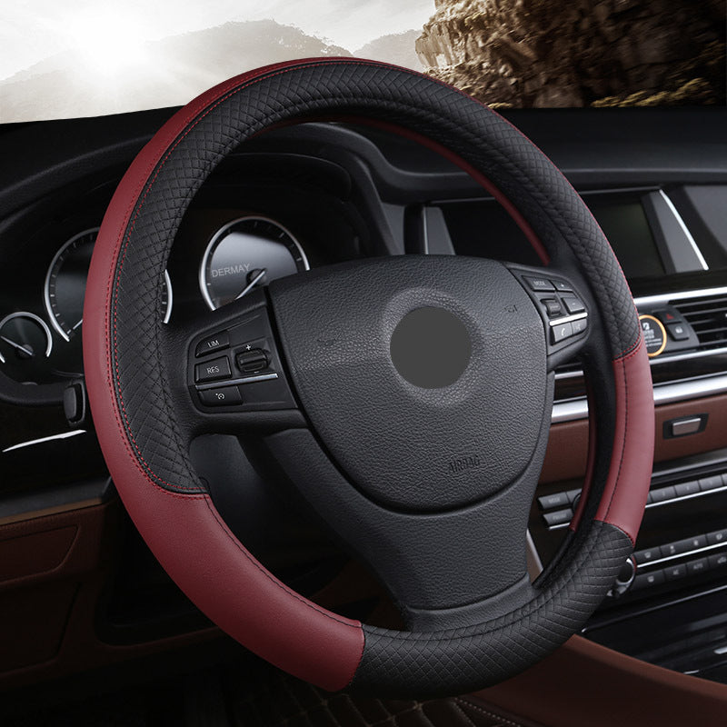 Universal Microfiber Leather Steering Wheel Cover (38cm)