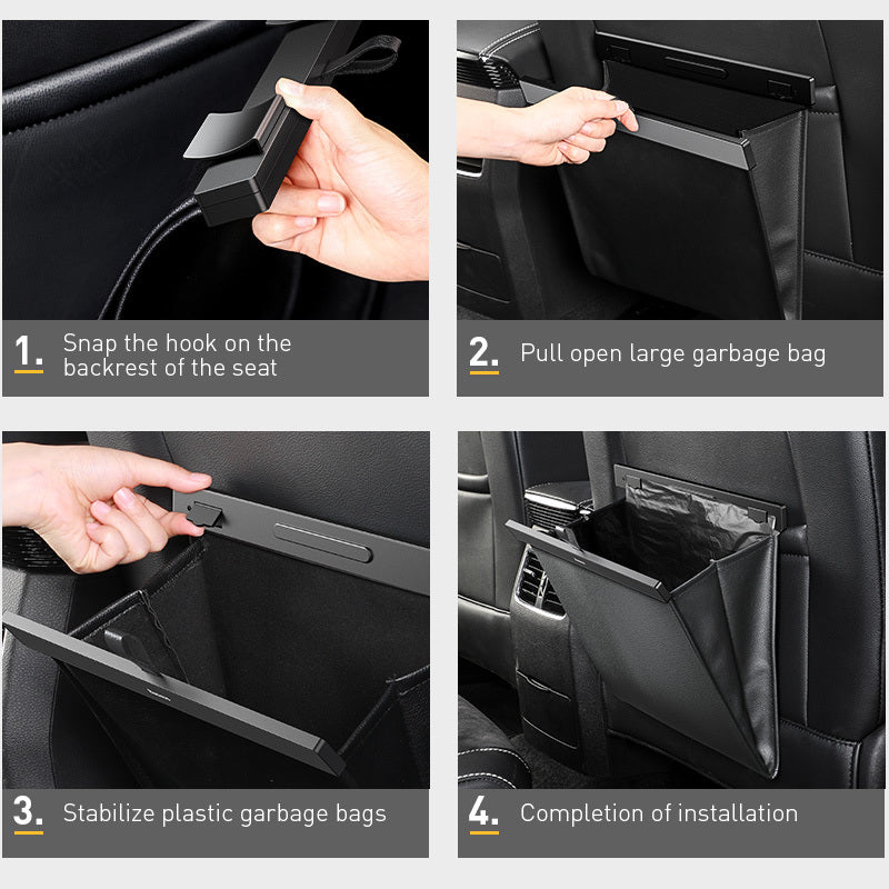 Magnetic Suction Car Rear Seat Trash Can – Slim, Stylish & Durable