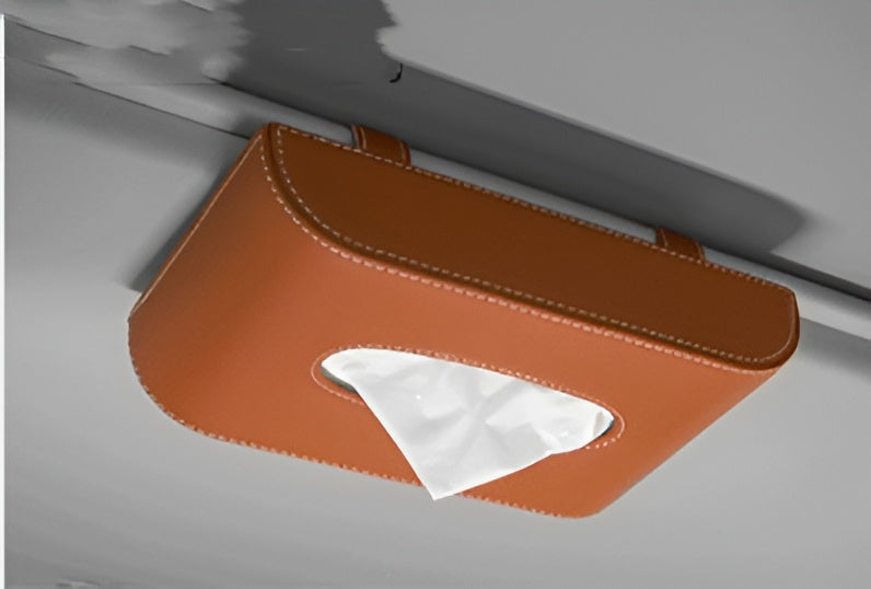 Car Tissue Box – Leather Hanging & Seat-Mounted Design