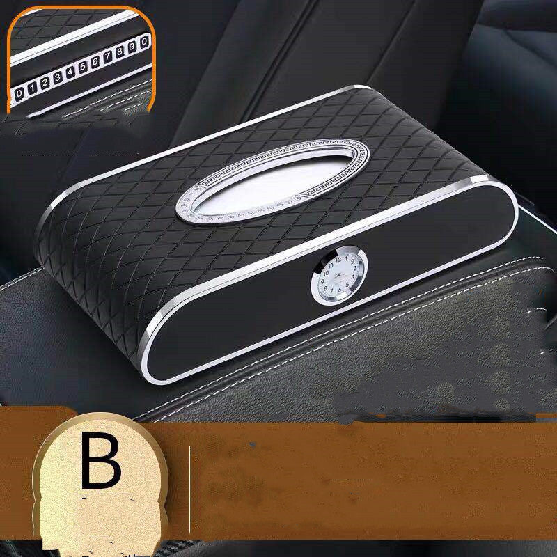 Leather Car Tissue Box – Creative Diamond Pattern Design