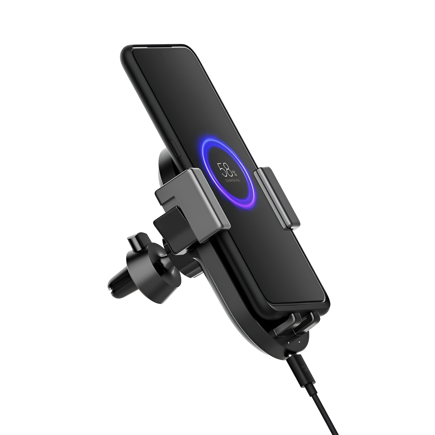 360° Wireless Charging Car Mount (Fast Charge + Navigation Ready)