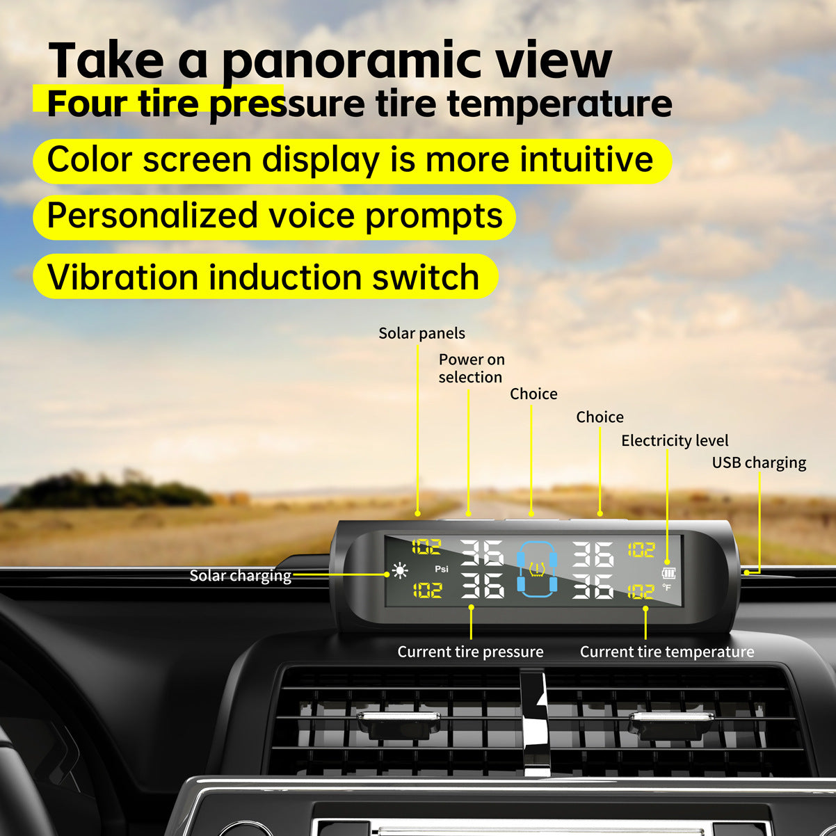 Smart Color-Screen Tire Pressure Monitor