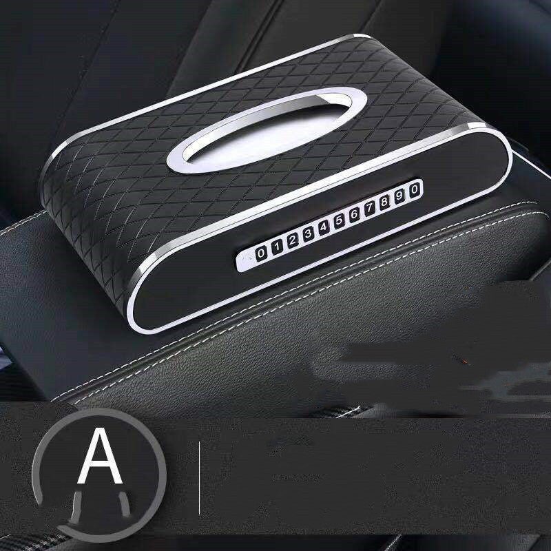 Leather Car Tissue Box – Creative Diamond Pattern Design