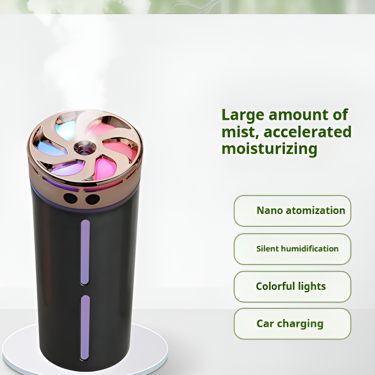 Car Humidifier – Aroma Diffuser & Ambient Light