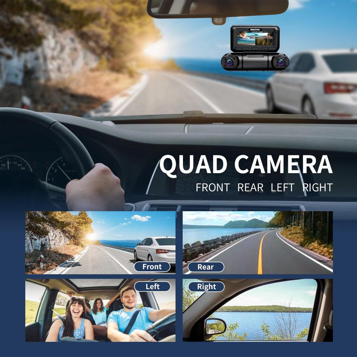 Hainatech 360 Degree View 4 Channel Dash Cam