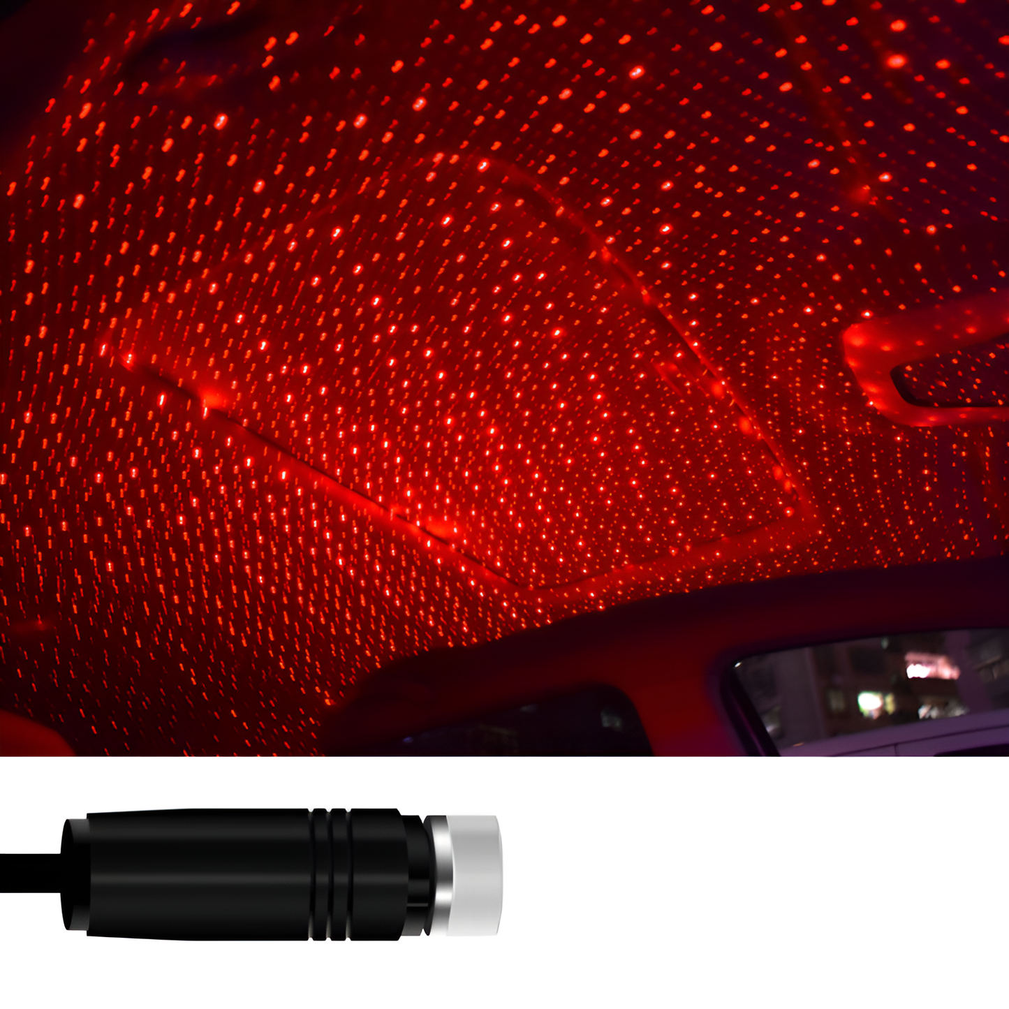 Mini USB Starry Sky Projector – Aluminum Car Ambient Ceiling Light