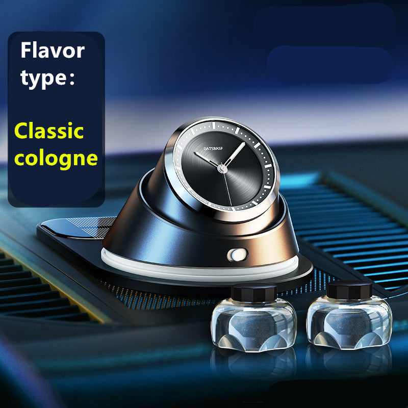 Solar-Powered Clock Car Aroma Diffuser
