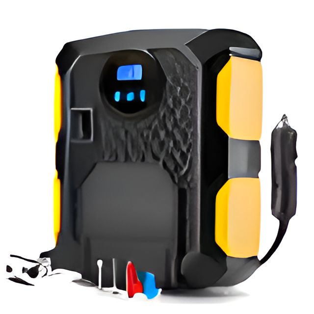 Digital Display 12V Car Air Pump – Portable Emergency Tire Inflator with Light