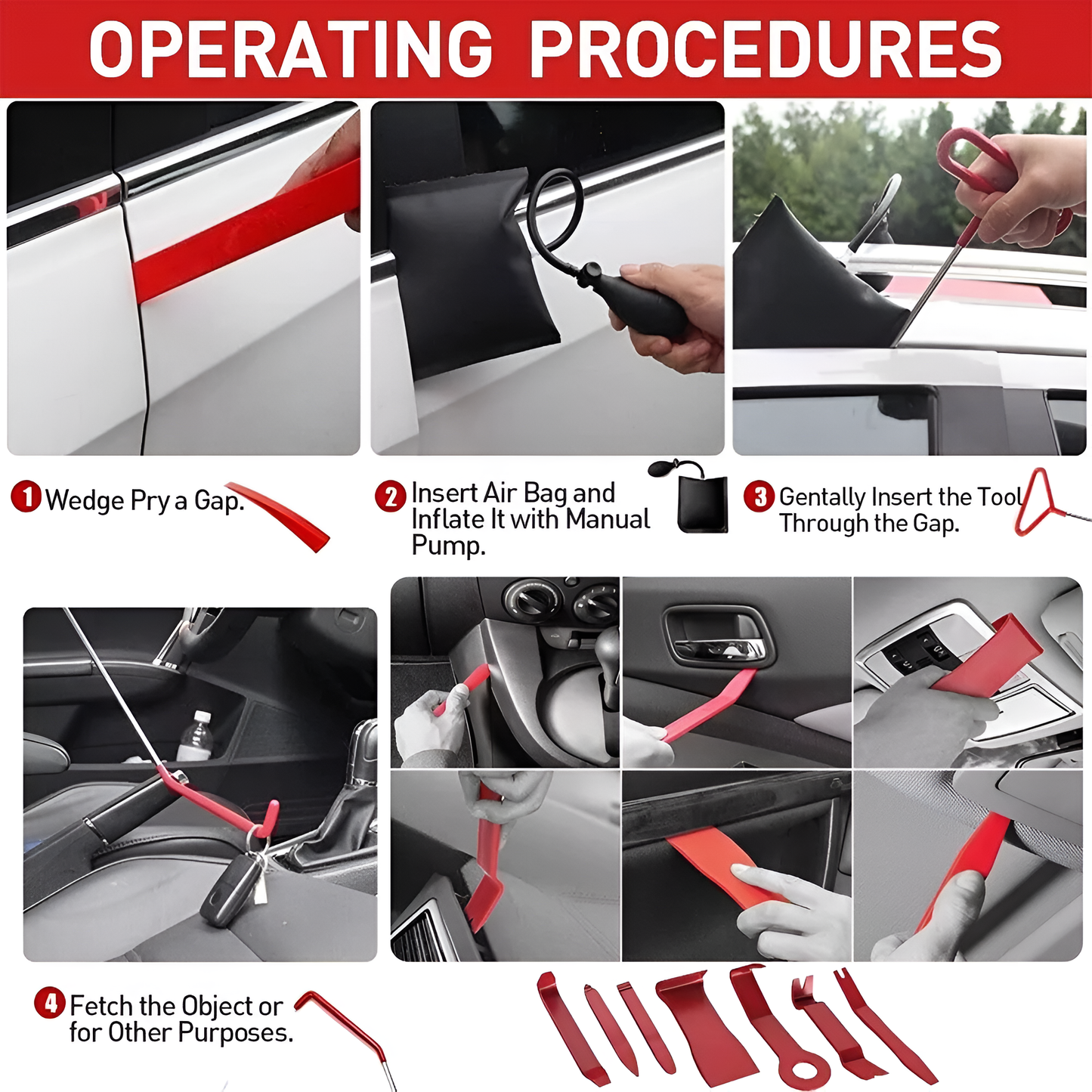 31Pcs Car Window Door Lock Out Universal Emergency Kits