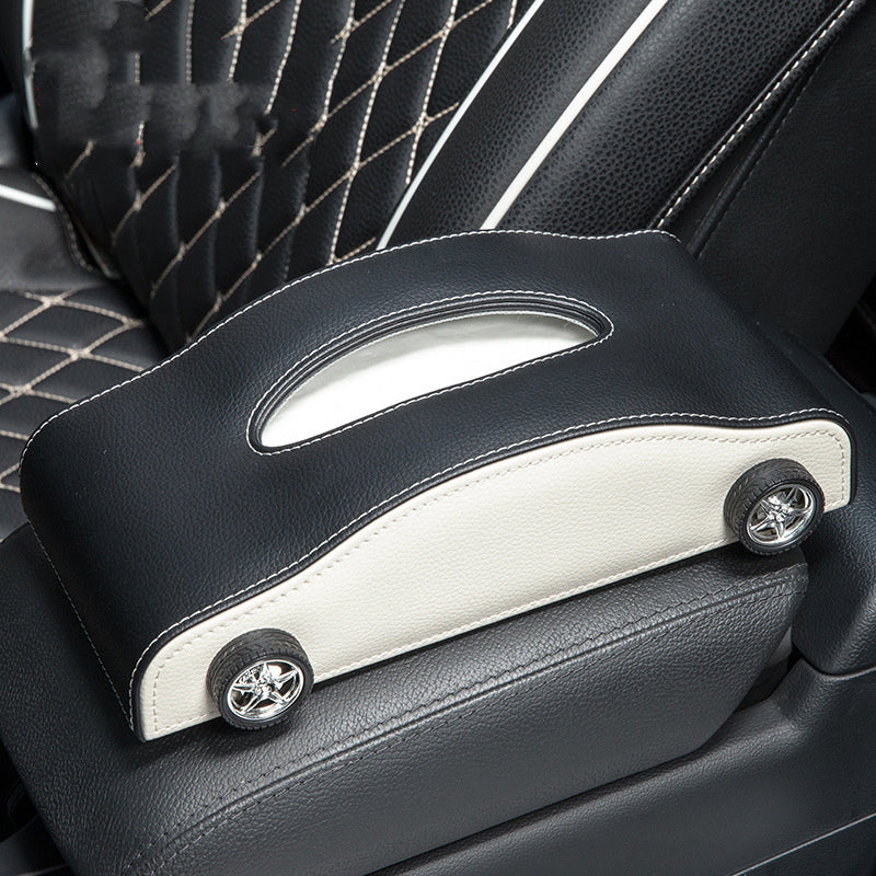 Leather Car Tissue Box – Sports Car Design with Optional Stop Sign