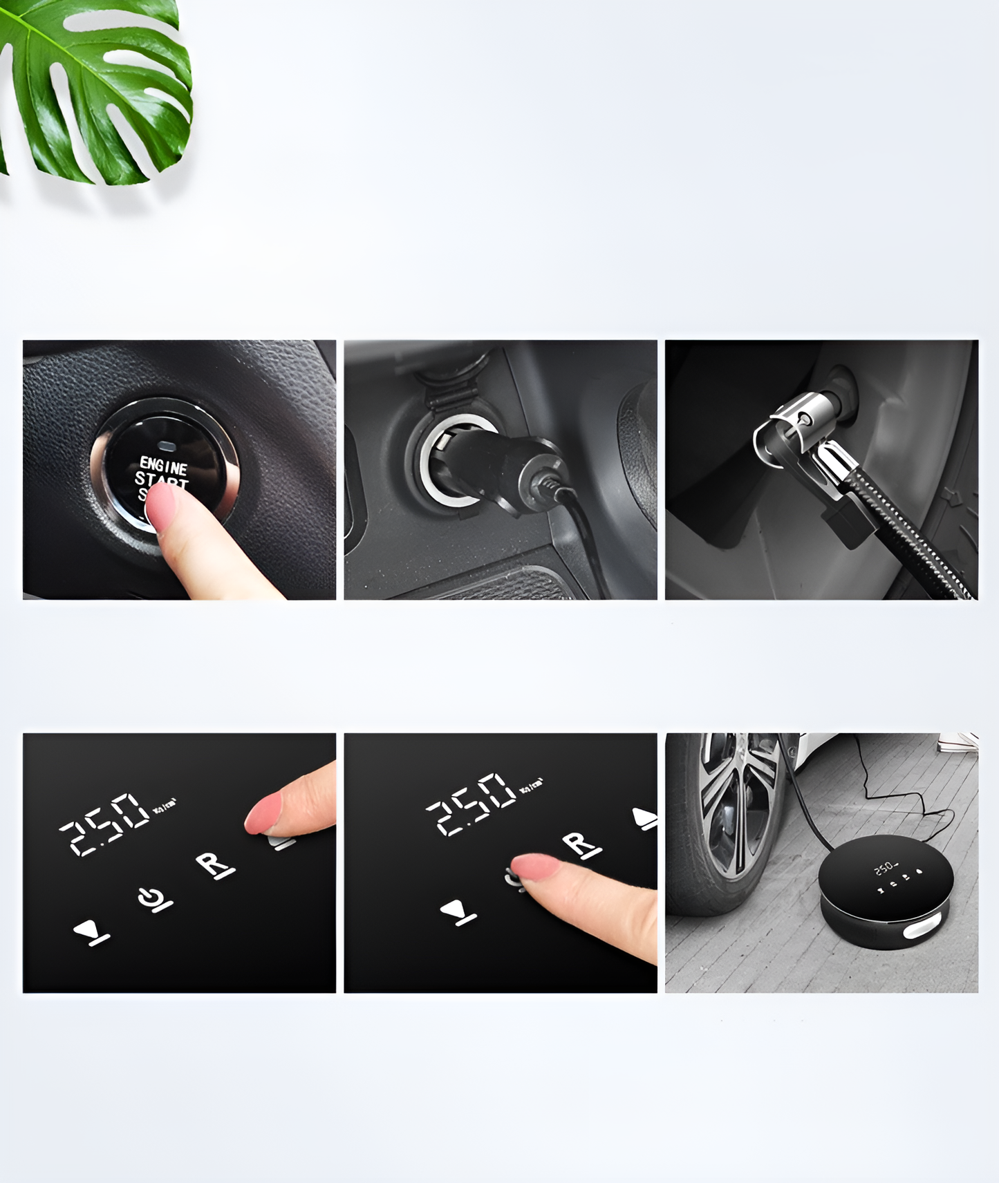 Portable 12V Car Tire Inflator – Outdoor Emergency Air Pump with Light