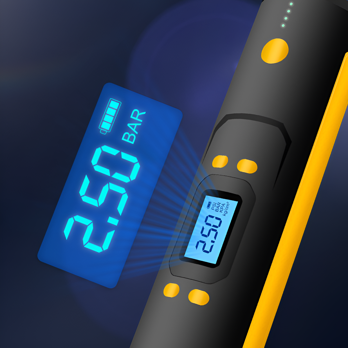 Handheld Portable Tire Inflator – 150PSI Mini Air Compressor with USB Charging & LED Light