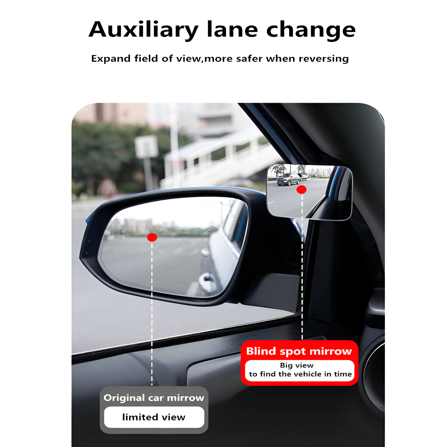 Small Round Mirrors For The Blind Spot Of Front And Rear Wheels