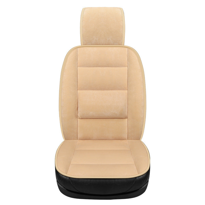 Thickened Warm Monolithic Plush Car Seat Cushion – Soft Short Plush Comfort