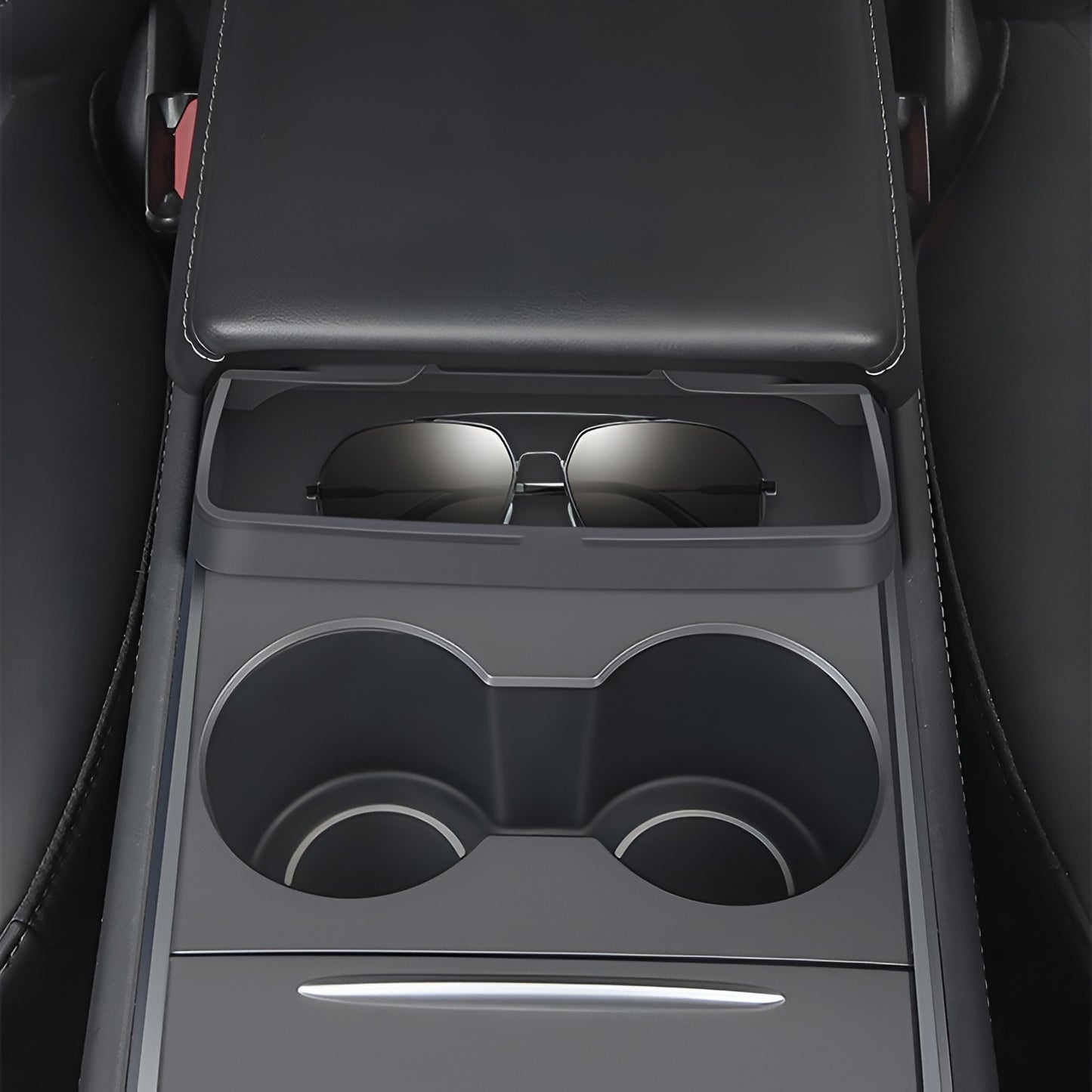 Tesla Central Control Armrest Box Glasses Bag