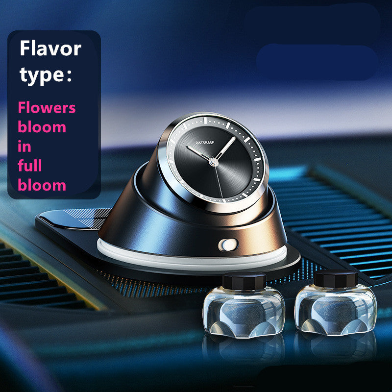 Solar-Powered Clock Car Aroma Diffuser