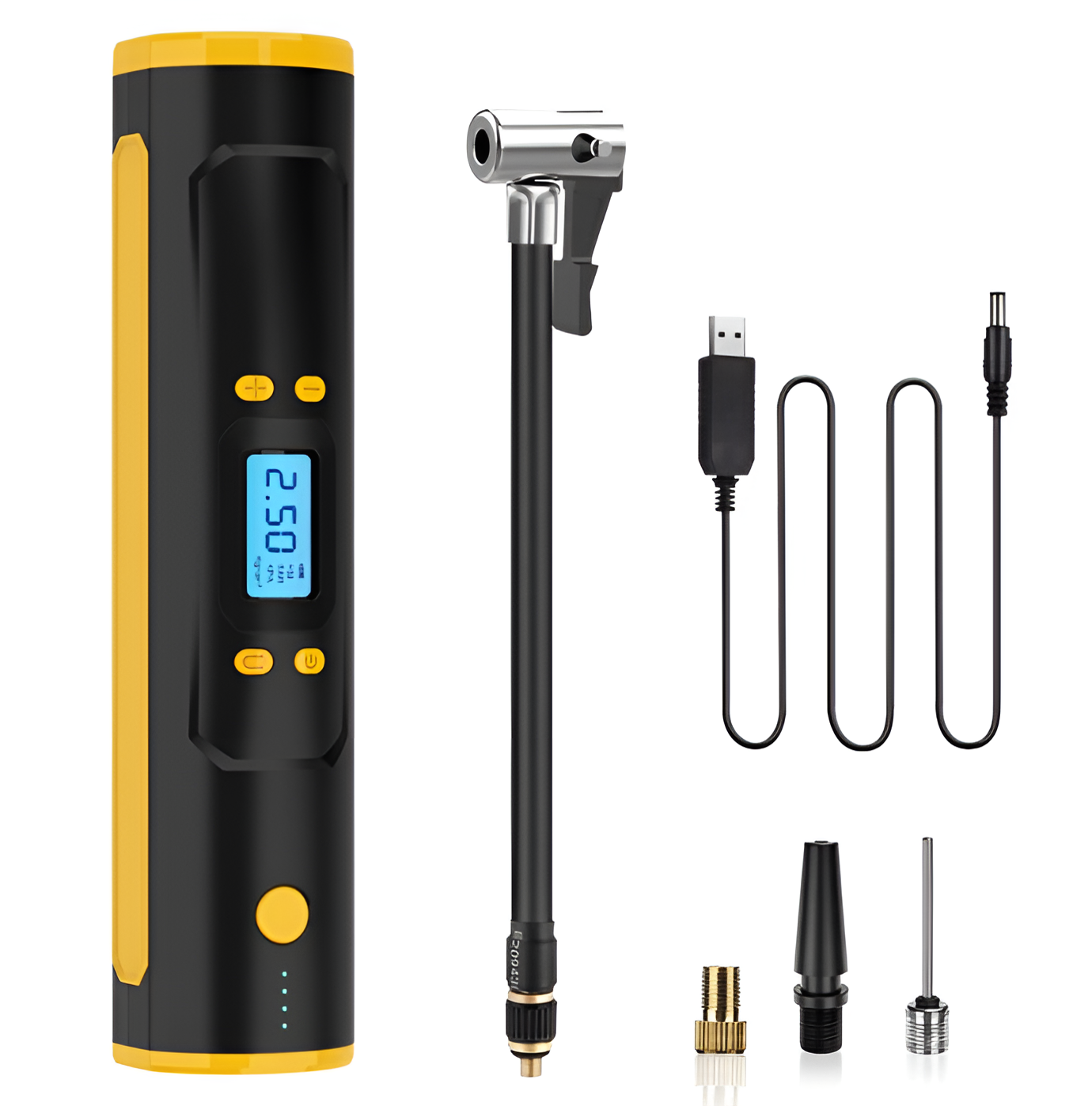 Handheld Portable Tire Inflator – 150PSI Mini Air Compressor with USB Charging & LED Light