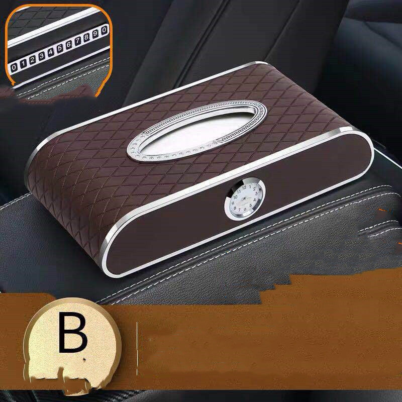 Leather Car Tissue Box – Creative Diamond Pattern Design