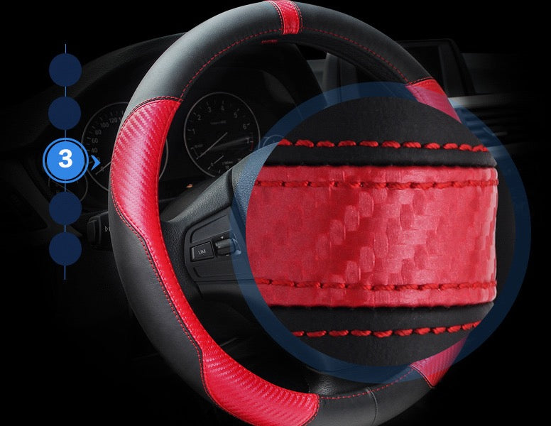 Foamed Metal Strip Steering Wheel Cover (37–38cm, Multiple Colors)