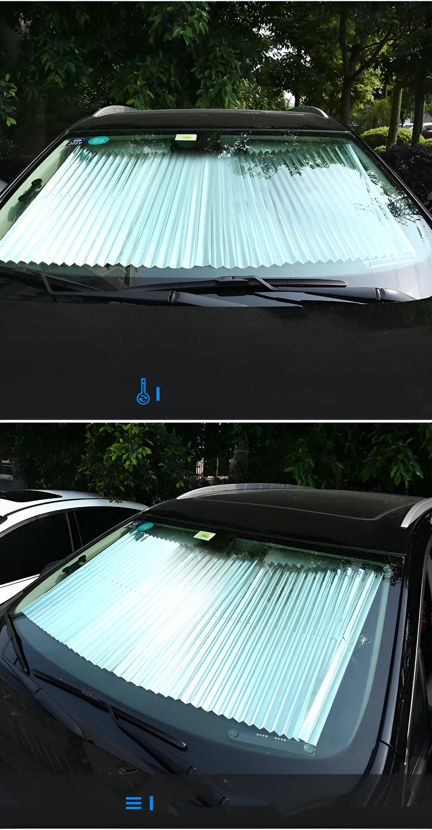 Automatic Telescopic Car Windshield Sun Shade – UV Blocker & Heat Shield (4 Sizes)