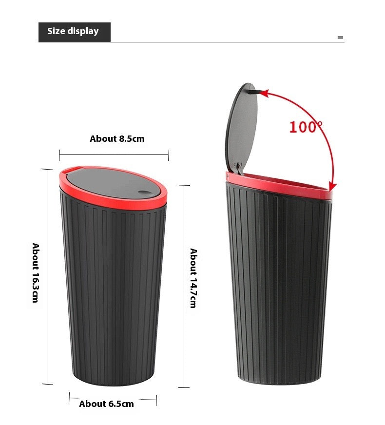 Car Trash Can – Compact ABS Auto Waste Bin