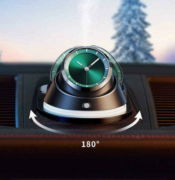 Solar-Powered Clock Car Aroma Diffuser