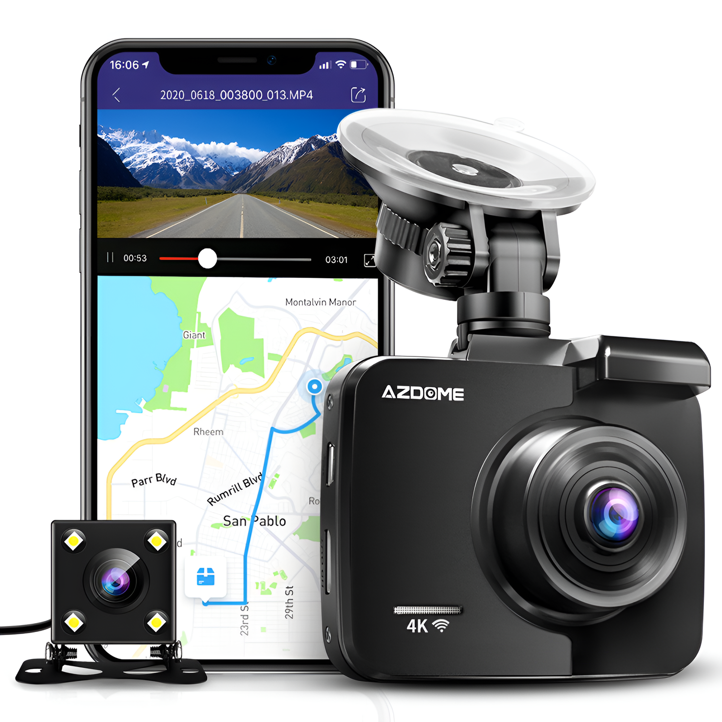 4K DASH CAM Dual Lens GS63