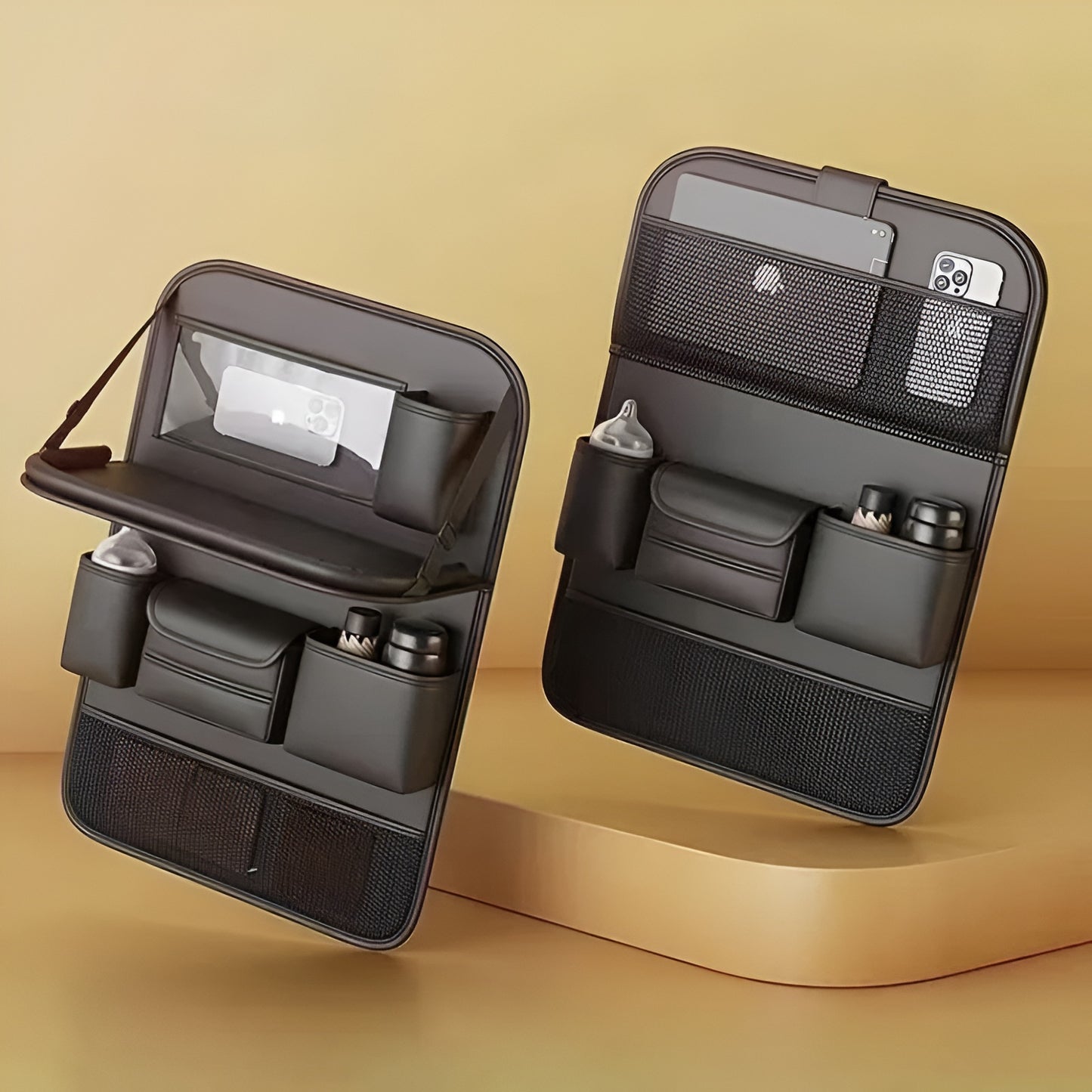 Car Seat Storage Bag with Foldable Table Tray