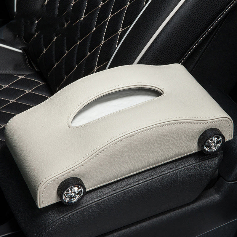 Leather Car Tissue Box – Sports Car Design with Optional Stop Sign