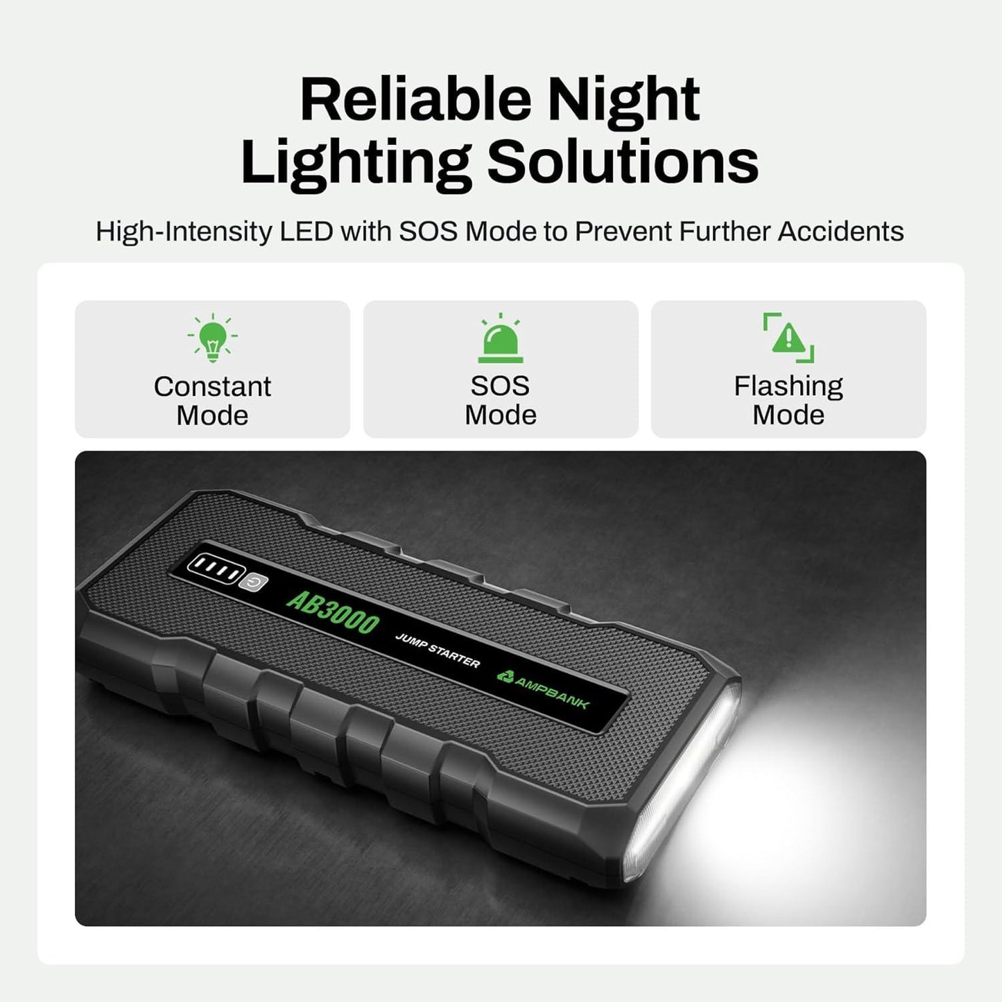 3000A Portable Car Jump Starter – Compact, Safe & Multi-functional
