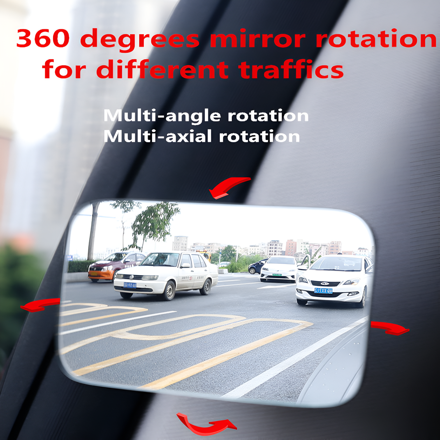 Small Round Mirrors For The Blind Spot Of Front And Rear Wheels