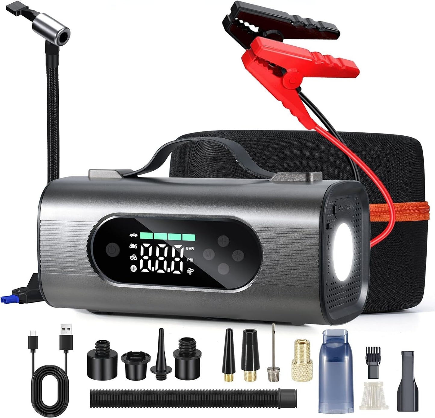 All-in-One 8-in-1 Portable Jump Starter and Emergency Power Kit