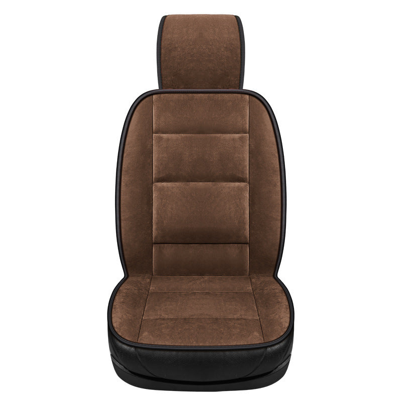 Thickened Warm Monolithic Plush Car Seat Cushion – Soft Short Plush Comfort