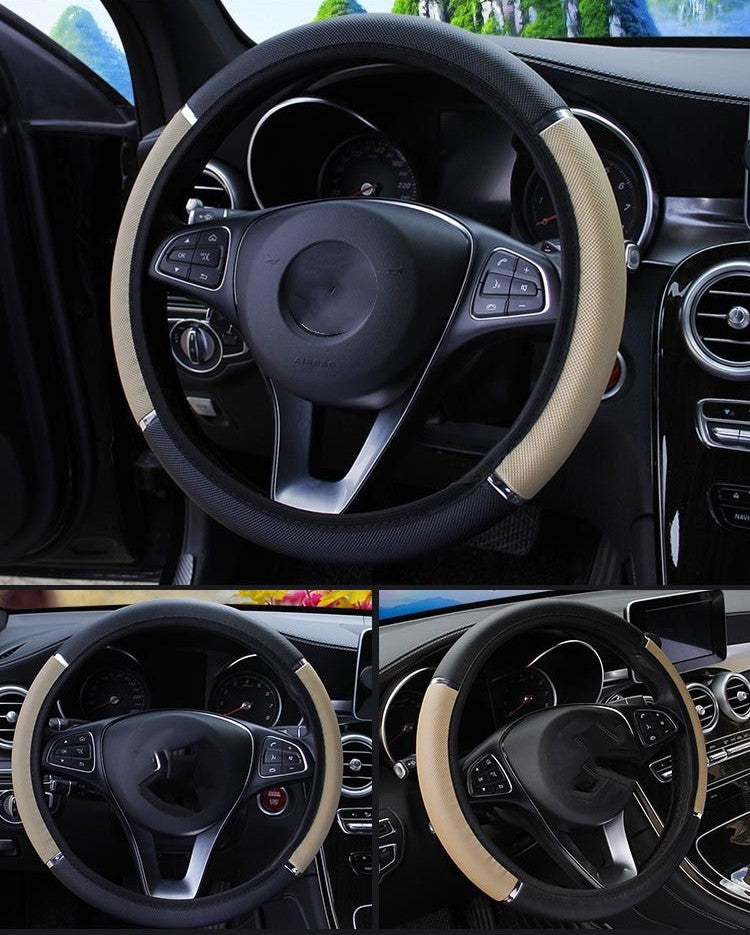 Foamed Metal Strip Steering Wheel Cover (37–38cm, Multiple Colors)