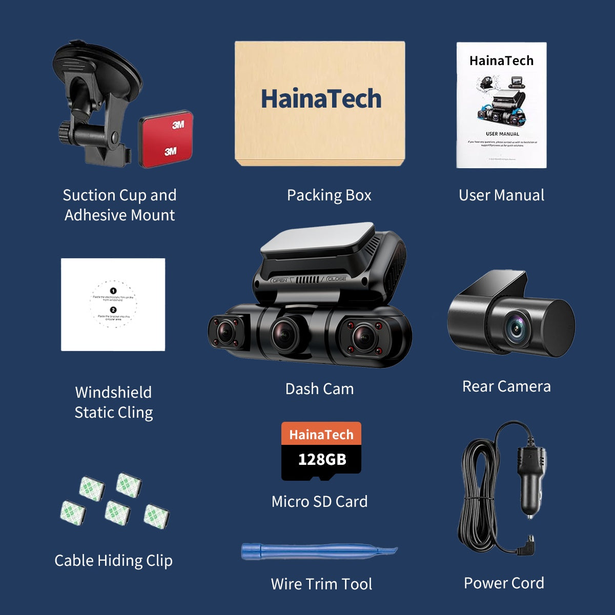 Hainatech 360 Degree View 4 Channel Dash Cam