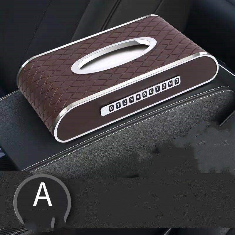 Leather Car Tissue Box – Creative Diamond Pattern Design