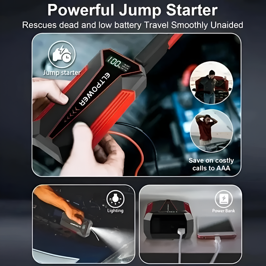 2000A Peak 12V Lithium Car Jump Starter – 20000mAh Power Bank