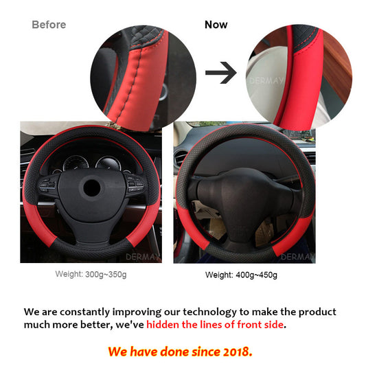Universal Microfiber Leather Steering Wheel Cover (38cm)