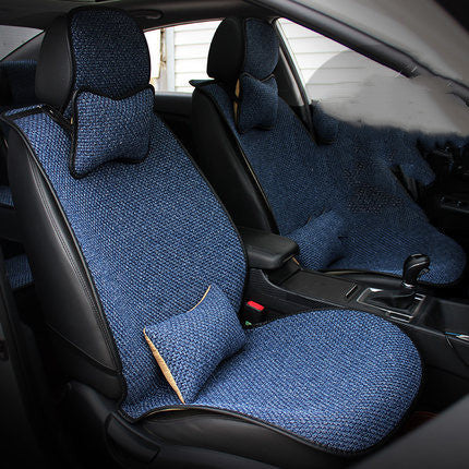 Four Seasons Car Cushion Set – Flax Comfort with Neck & Waist Support