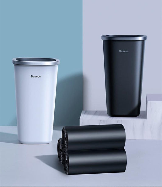 Mini Square Car Trash Can – ABS/PC, Dust-Free Design