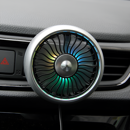 Car Air Vent LED Fan – Adjustable Speed with Lighting Effect