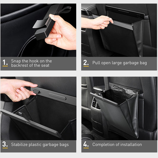 Magnetic Suction Car Rear Seat Trash Can – Slim, Stylish & Durable
